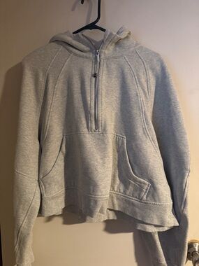 lululemon athletica Light Gray Half-Zip Hoodie Scuba